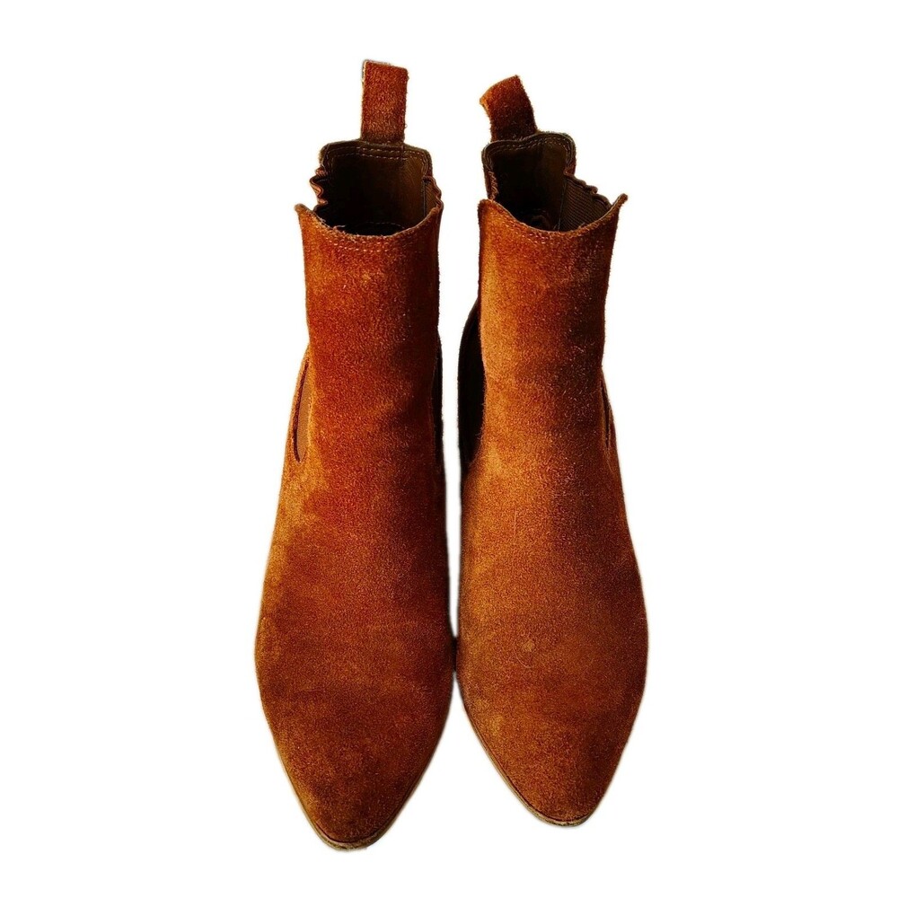Steve Madden Addy Brown Suede Chelsea Ankle Boots Pointed Toe Pull On 8M